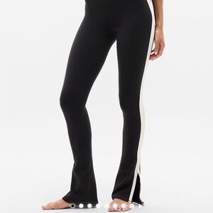 Athleta Elation Ultra High Rise Sport Stripe Split Slim Flare Pants